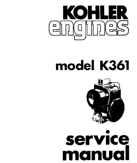 Product picture KOHLER K361 k 361 Service Repair Manual Kohler Engines