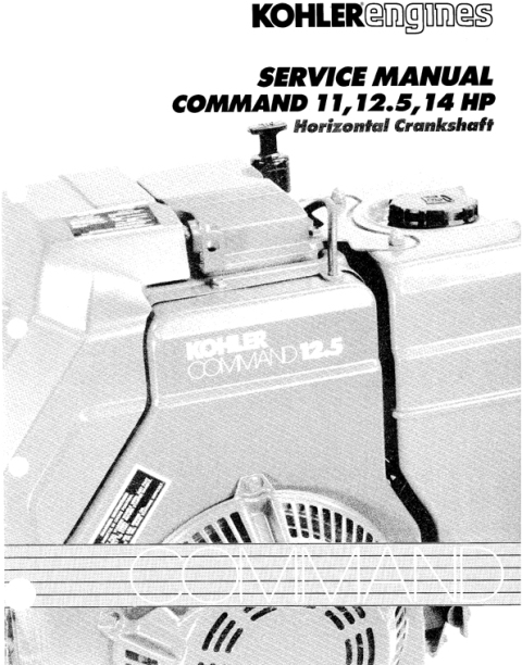 Product picture KOHLER Command 11 12.5 14 HP Service Repair Manual Horizontal CrankShaft
