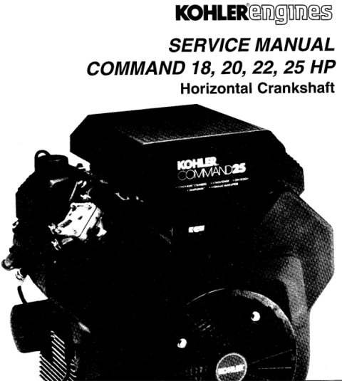Product picture KOHLER Command 18 20 22 25 HP Service Repair Manual Horizontal Crankshaft