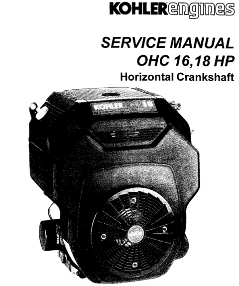 Product picture KOHLER OHC 16 18 hp OHC16 OHC18 Service Repair Manual Horizontal Crankshaft