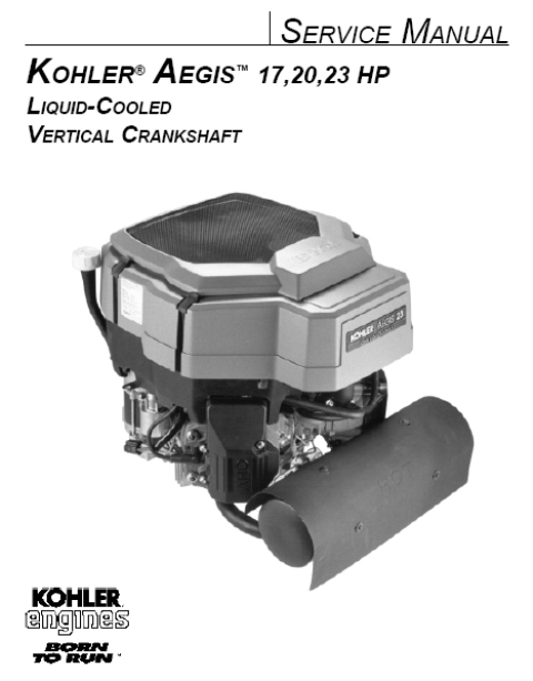 Product picture KOHLER AEGIS 17 20 23 hp Service Repair Manual LIQUID-COOLED VERTICAL CRANKSHAFT