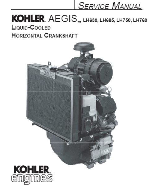 Product picture KOHLER AEGIS LH630 LH685 LH750 LH760 Service Repair Manual LIQUID-COOLED HORIZONTAL CRANKSHAFT