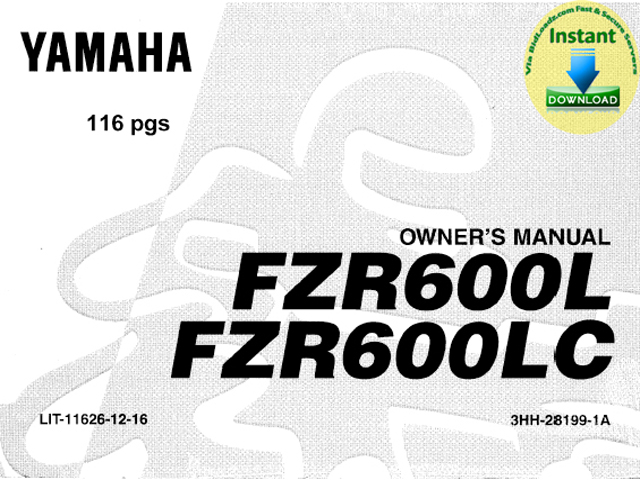 Product picture Yamaha_FZR600L &_FZR600LC_ Owners Manual ( User Guide & Specification)